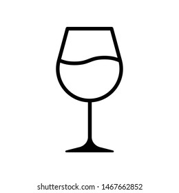 Wine Glass Vector Icon Design Template