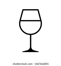 Wine Glass Vector Icon Design Template