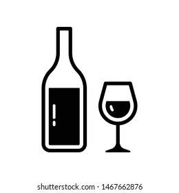 Wine Glass Vector Icon Design Template