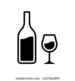 Wine Glass Vector Icon Design Template