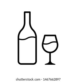 Wine Glass Vector Icon Design Template