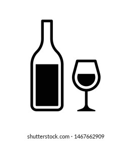 Wine Glass Vector Icon Design Template