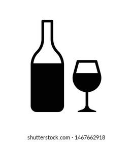 Wine Glass Vector Icon Design Template