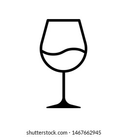 Wine Glass Vector Icon Design Template