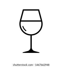 Wine Glass Vector Icon Design Template