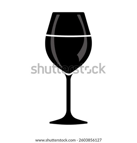 Wine Glass Vector Icon. Elegant Silhouette of a Wine Glass Highlighting the Drink s Allure