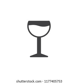 Wine glass vector icon. filled flat sign for mobile concept and web design. Glass of wine simple solid icon. Symbol, logo illustration. Pixel perfect vector graphics