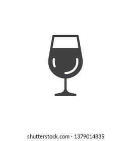 Wine glass vector icon. filled flat sign for mobile concept and web design. Glass of wine glyph icon. Symbol, logo illustration. Pixel perfect vector graphics