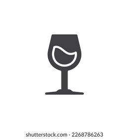 Icono vectorial de vidrio de vino. signo plano relleno para concepto móvil y diseño web. Icono de glifo de vino. Símbolo, ilustración del logotipo. Gráficos vectoriales