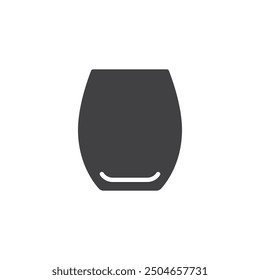 Weinglas, Vektorsymbol. gefülltes Flachschild für mobiles Konzept und Webdesign. Stemless Wein Tumbler Glyphe Symbol. Symbol, Logo-Abbildung. Vektorgrafiken