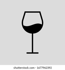 wine glass vector icon flat
