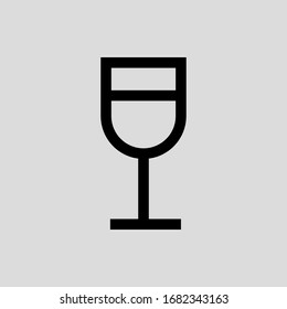 Vidrio vectorial de vino icono plano