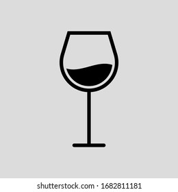 wine glass vector icon flat