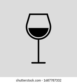 wine glass vector icon flat