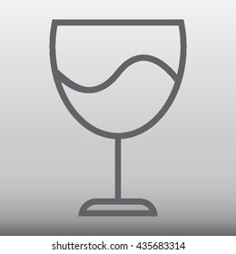Wine Glass Vector Icon Illustration