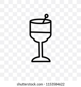 Wine glass vector icon isolated on transparent background, Wine glass logo concept