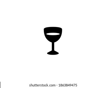 Icono vectorial de vidrio de vino. Ilustración de vidrio de vino aislado