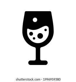 Wine glass vector icon, isolated on white background