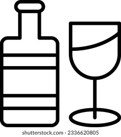Wine Glass Vector Icon Line Style