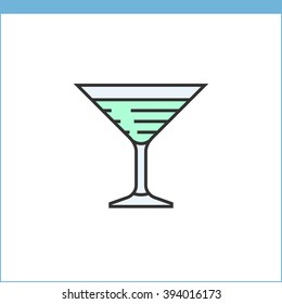 Wine glass vector icon. Linear style