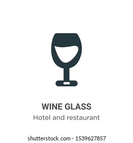 Wine glass vector icon on white background. Flat vector wine glass icon symbol sign from modern hotel and restaurant collection for mobile concept and web apps design.