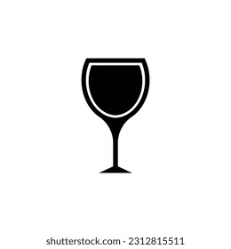 wine glass vector icon on white background