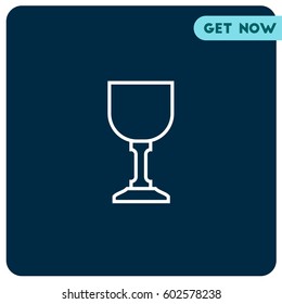 Wine Glass Vector Icon, The outlined symbol of glass for wine. Simple, modern flat vector illustration for mobile app, website or desktop app