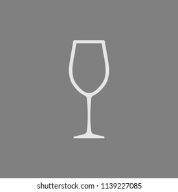Wine glass vector icon placed on gray background
