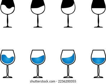 Icono vectorial de vidrio de vino sobre fondo blanco..eps