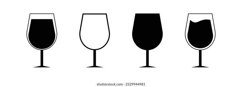 Icono de Vector de vidrio de vino en fondo aislado eps 10.