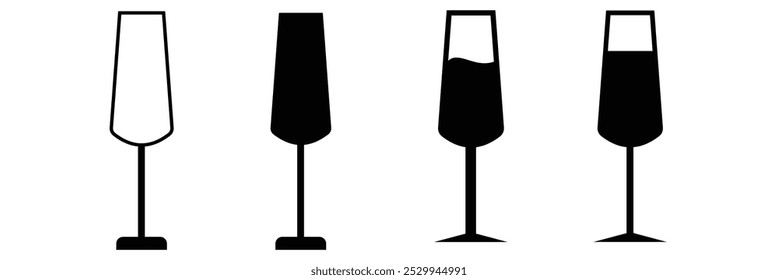 Icono de Vector de vidrio de vino en fondo aislado eps 10.