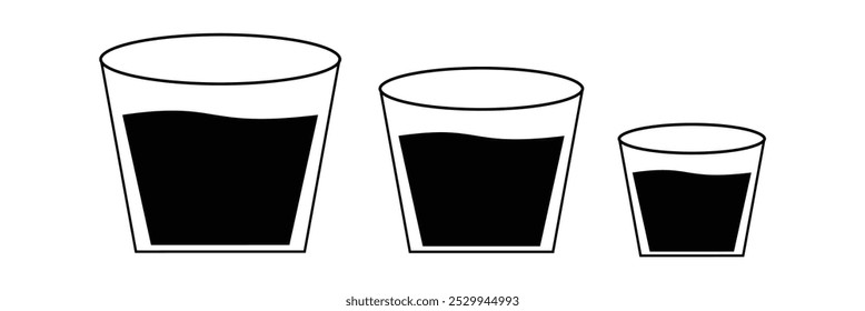 Ícone de vetor de vidro de vinho definido em fundo isolado eps 10.