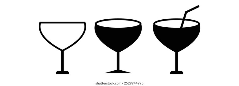 Icono de Vector de vidrio de vino en fondo aislado eps 10.