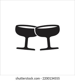 wine glass vector icon simple design 