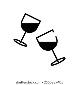 Wine Glass vector icon stock illustration