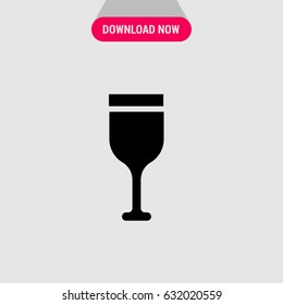 Wine Glass Vector Icon, The symbol of red wine glass. Simple, modern flat vector illustration for mobile app, website or desktop app  