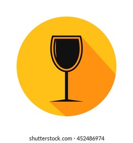 Wine glass vector. Icon for web and mobile application. Flat design style.