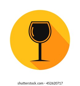 Wine glass vector. Icon for web and mobile application. Flat design style.