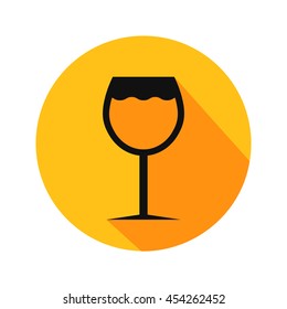 Wine glass vector. Icon for web and mobile application. Flat design style.