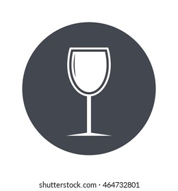 Wine glass vector. Icon for web and mobile application. Flat design style.