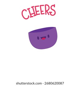 Ilustração de vetor de vidro de vinho. Design mínimo plano. Ilustração editável para web, móvel, impressão