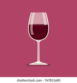 Wine glass vector illustration. Flat style design