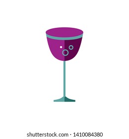 Wine glass vector illustration isolated on white background. Flat style design.