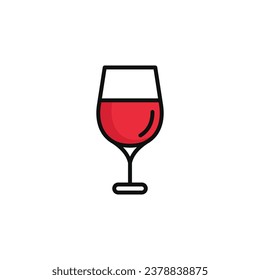 Wine glass vector illustration isolated on white background. Wine glass icon