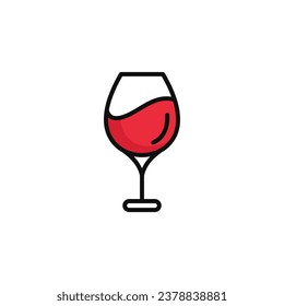 Wine glass vector illustration isolated on white background. Wine glass icon