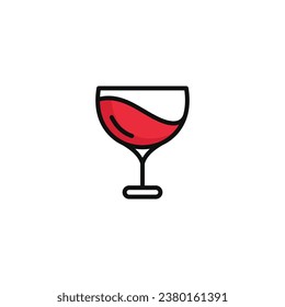 Wine glass vector illustration isolated on white background. Wine glass icon