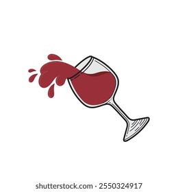 Imagen de Vector de copa de vino, Ilustración vectorial de vino tinto, Imagen de Vector de copa de vino Splash, elemento decorativo Splash Vector de copa de vino líquido.