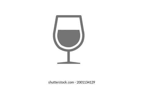 Wine Glass. Vector isolated flat editable illustration of a wine glass
