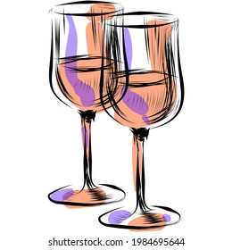 Wine glass vector isolated icon illustration on white