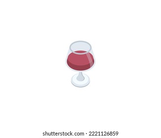 Weinglas, Vektorsymbol einzeln. Weinglas Emoji Illustration. Weinglas-Vektorgrafik einzeln auf Emotion